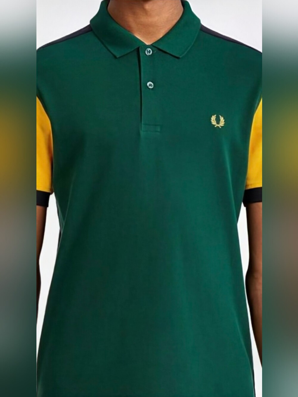 Fred Perry Bold Cuff Insert Pique Polo Shirt Ivy Green, Carbon Blue, Yellow RARE - Picture 9 of 16
